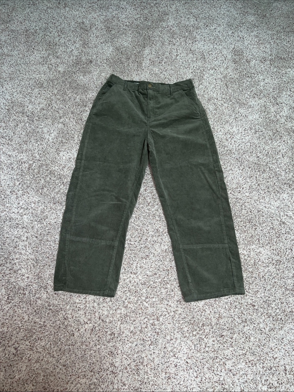 a.n.a. A New Approach Olive Green Corduroy Highest-Rise Barrel Pants Size 14